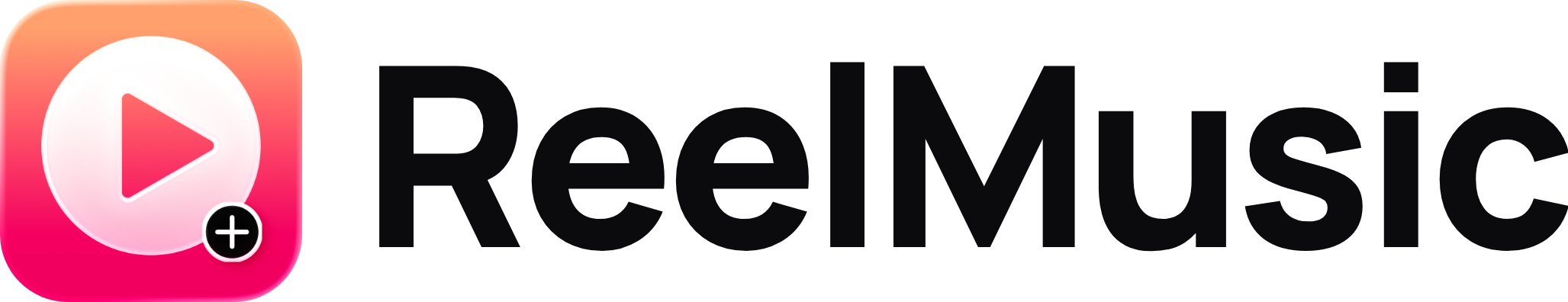 ReelMusic logo lockup, dark text