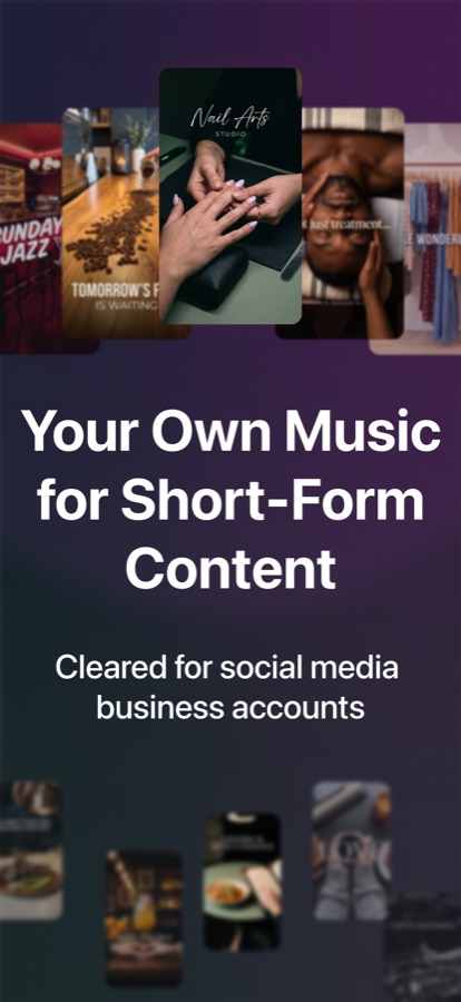 ReelMusic App Store screenshot: Your Own Music for Short-Form Content